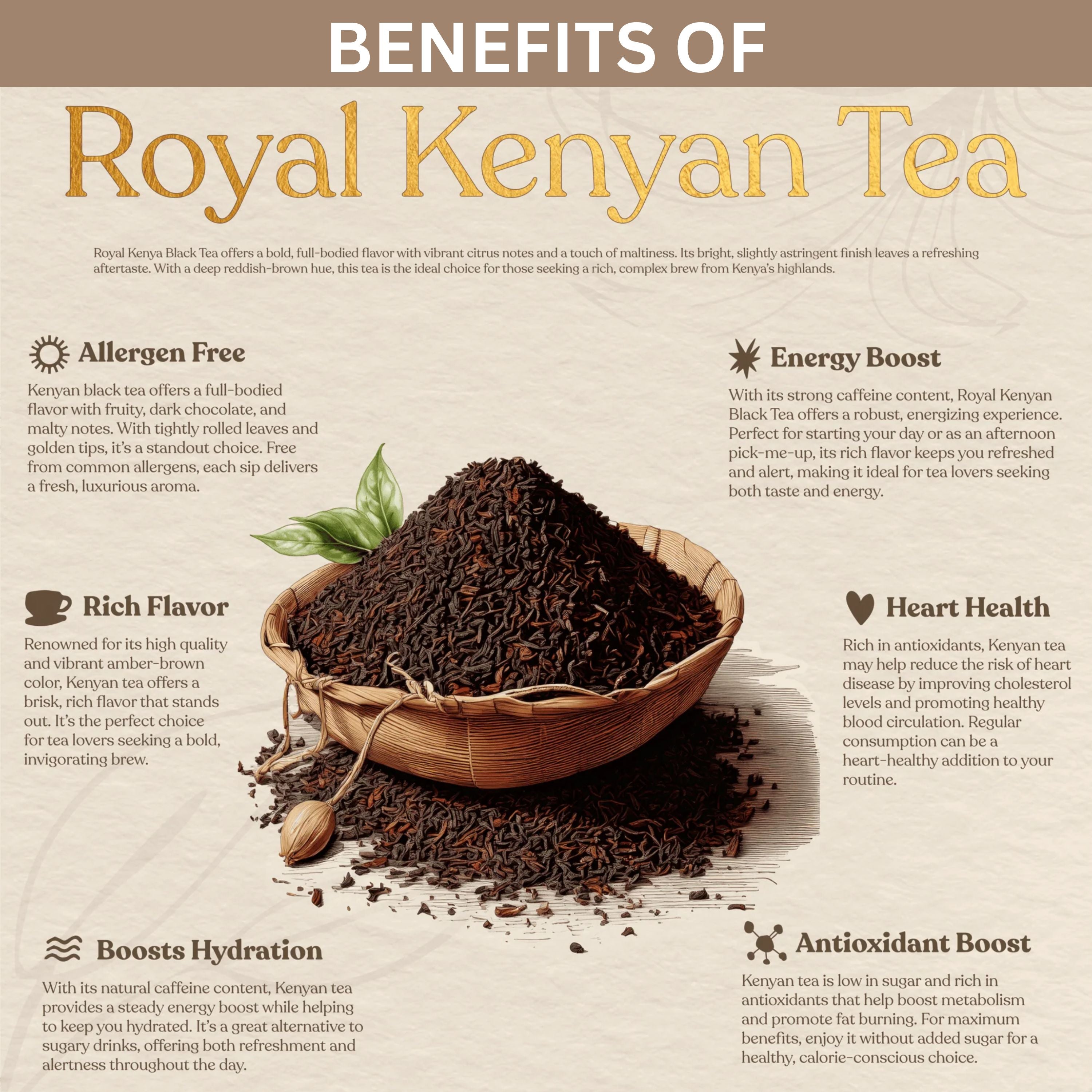Premium Kenyan Black Tea - Rich Flavor & Strong Aroma